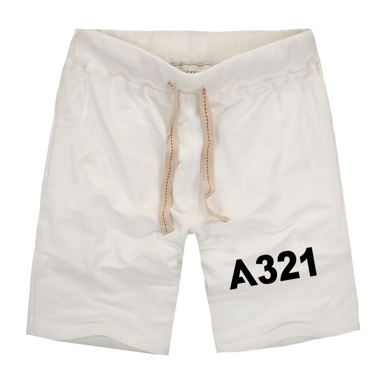 A321 Flat Text Designed Cotton Shorts