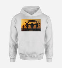 Thumbnail for Military Plane at Sunset Designed Hoodies