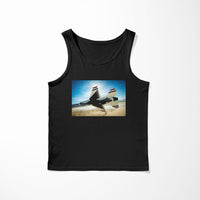 Thumbnail for Turning Right Fighting Falcon F16 Designed Tank Tops