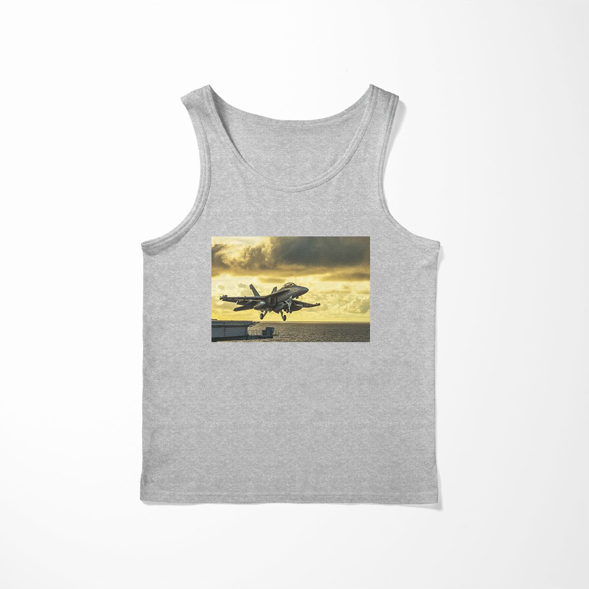 Departing Jet Aircraft Designed Tank Tops