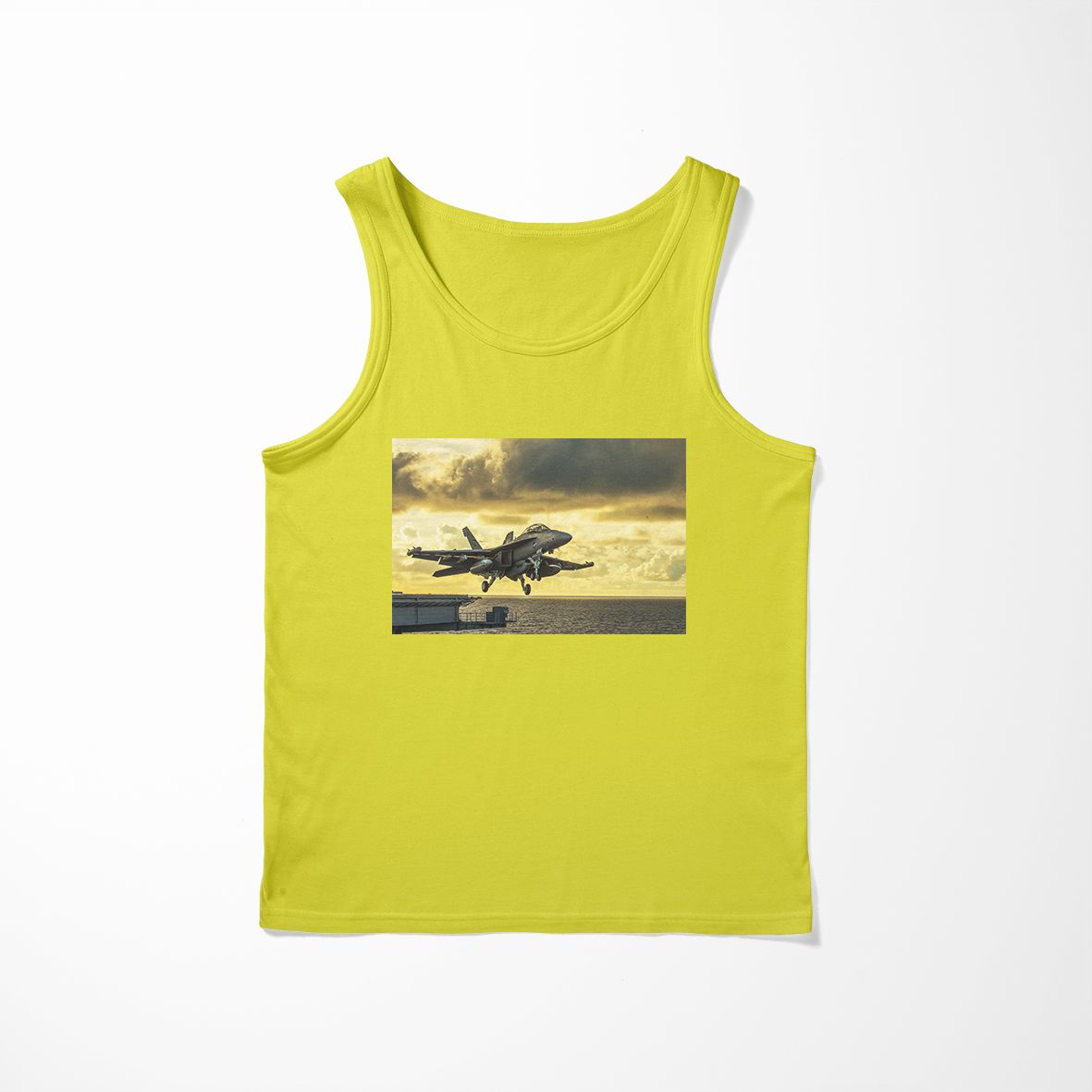 Departing Jet Aircraft Designed Tank Tops