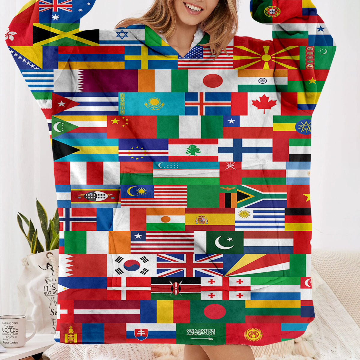 World Flags Designed Blanket Hoodies