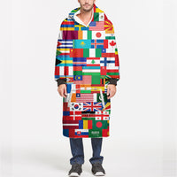 Thumbnail for World Flags Designed Blanket Hoodies