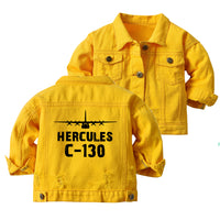 Thumbnail for Hercules C-130 & Plane Designed Children Denim Jackets