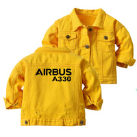 Thumbnail for Airbus A330 & Text Designed Children Denim Jackets