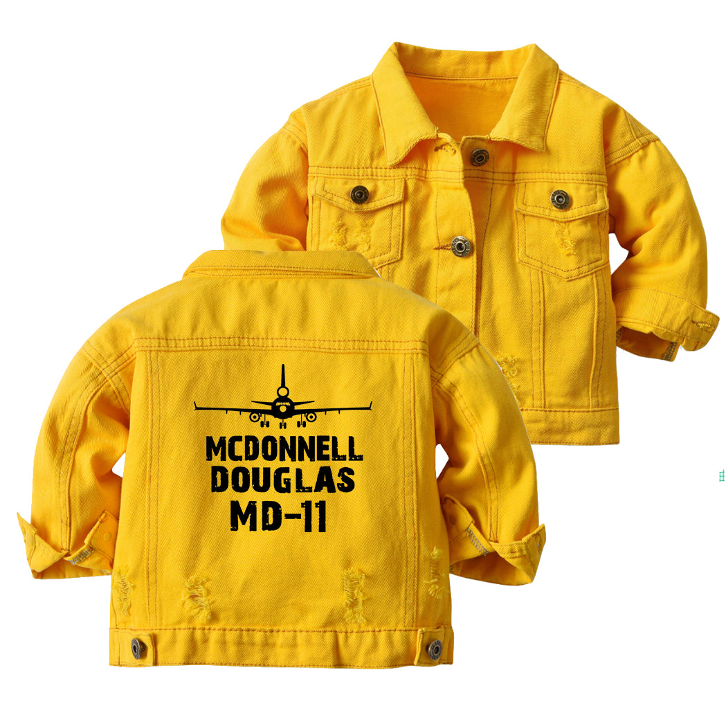 McDonnell Douglas MD-11 & Plane Designed Children Denim Jackets