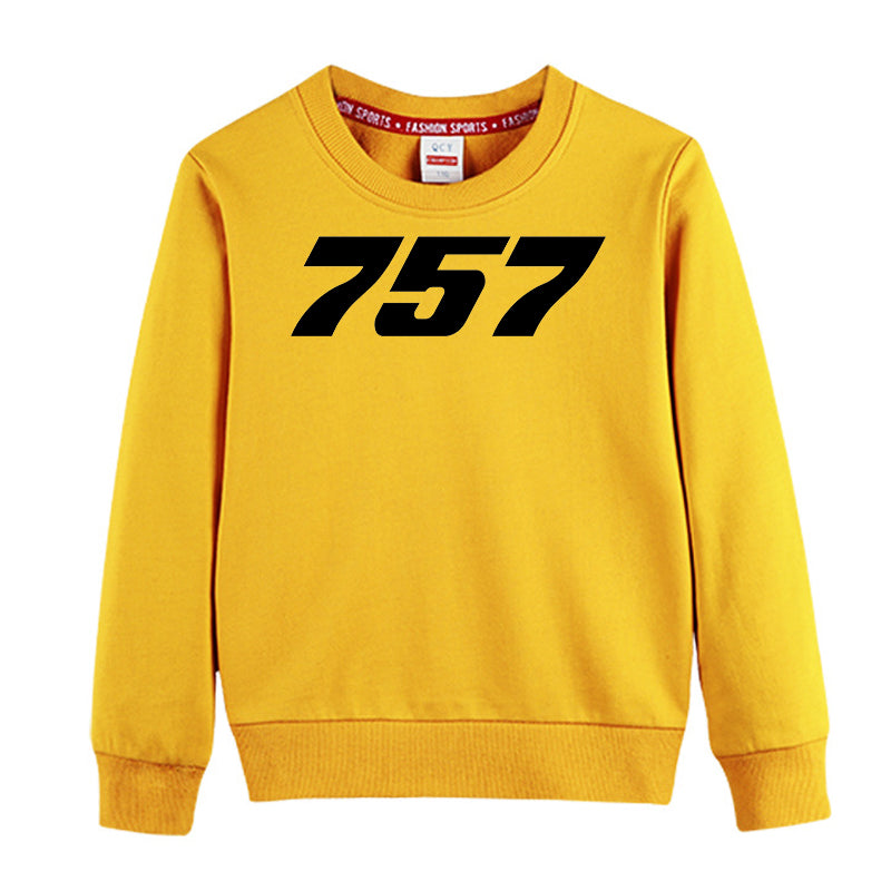 757 Flat Text Designed "CHILDREN" Sweatshirts