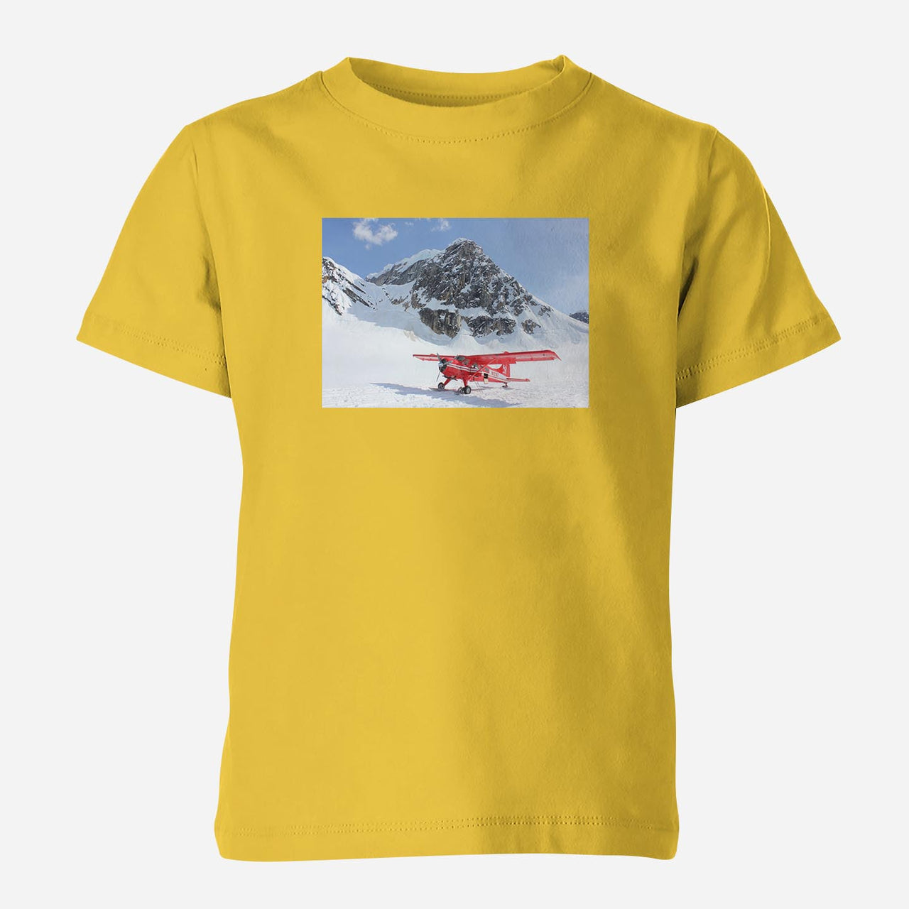 Amazing Snow Airplane Designed Children T-Shirts