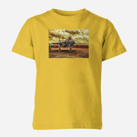 Thumbnail for Fighting Falcon F35 at Airbase Designed Children T-Shirts