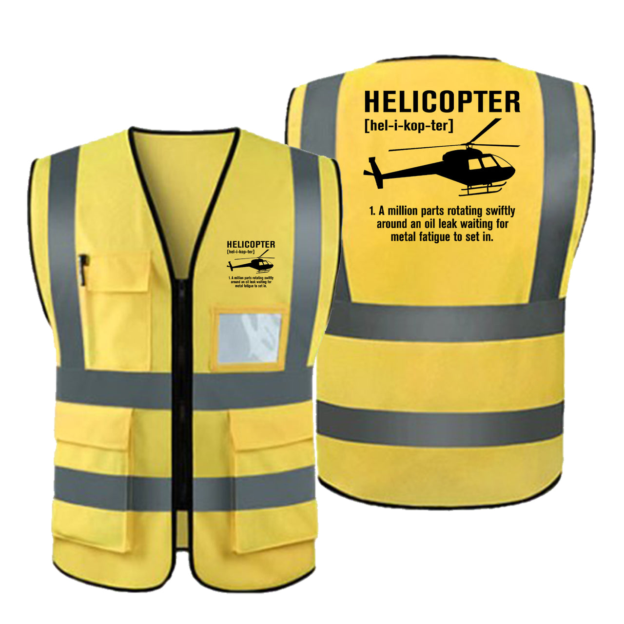 Helicopter [Noun] Designed Reflective Vests