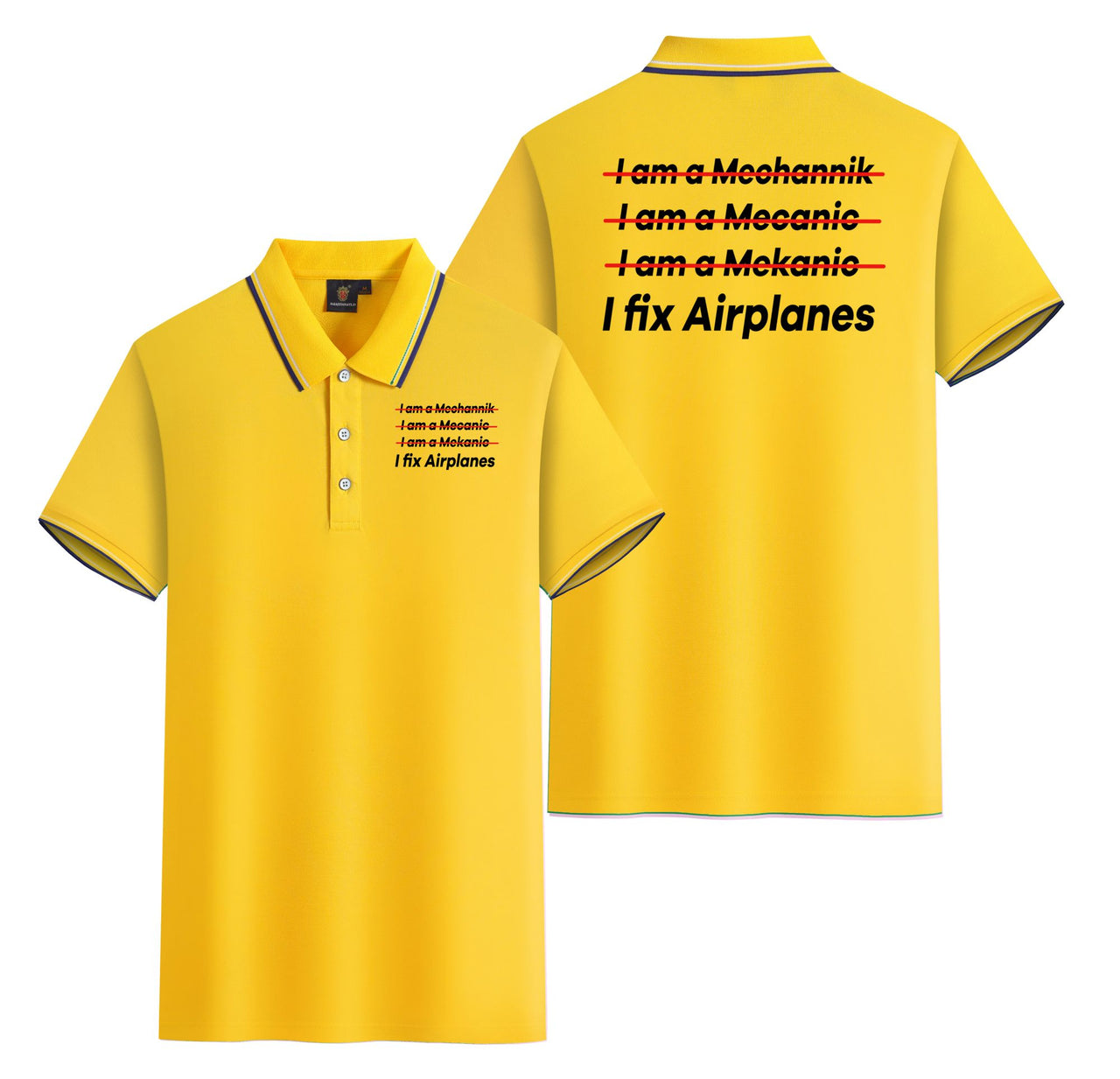 I Fix Airplanes Designed Stylish Polo T-Shirts (Double-Side)