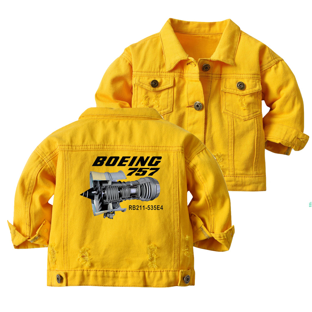 Boeing 757 & Rolls Royce Engine (RB211) Designed Children Denim Jackets