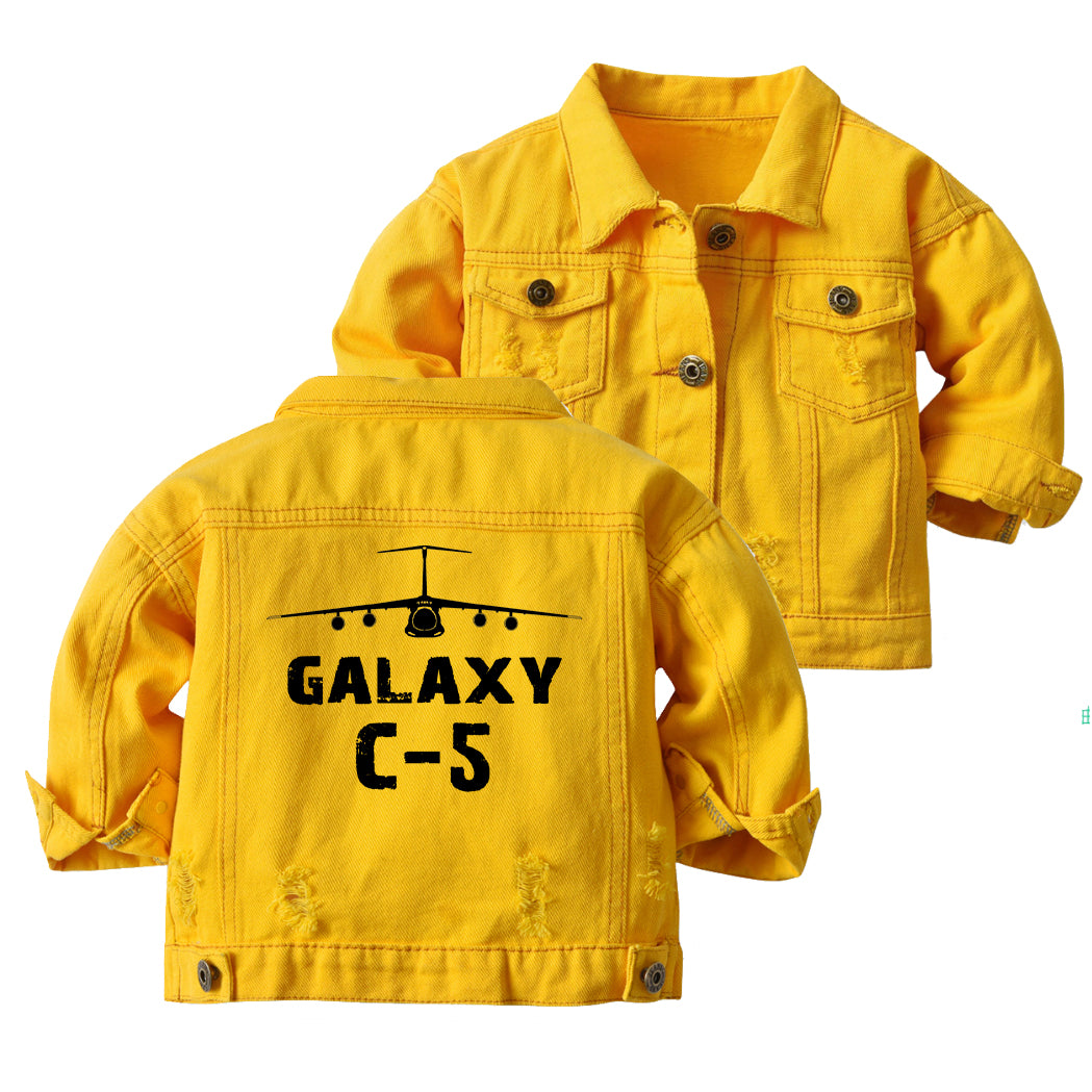 Galaxy C-5 & Plane Designed Children Denim Jackets