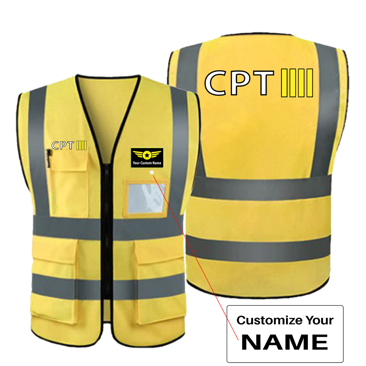 CPT & 4 Lines Designed Reflective Vests