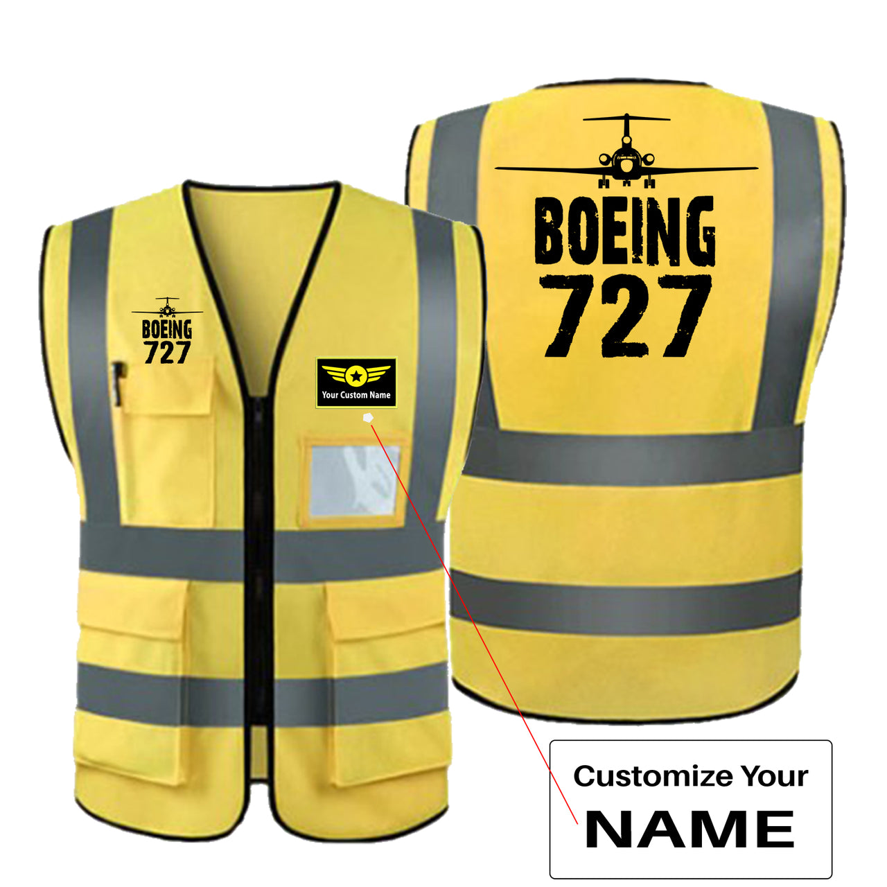 Boeing 727 & Plane Designed Reflective Vests