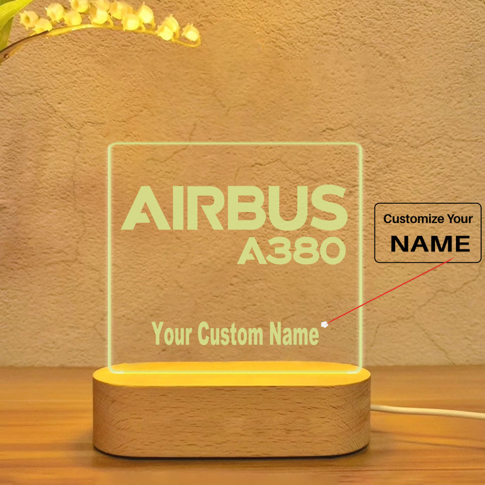 Airbus A380 & Text Designed Night Lamp