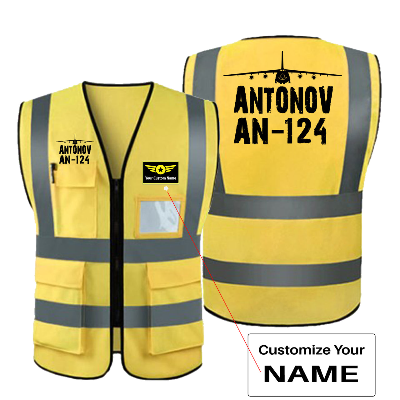 Antonov AN-124 & Plane Designed Reflective Vests