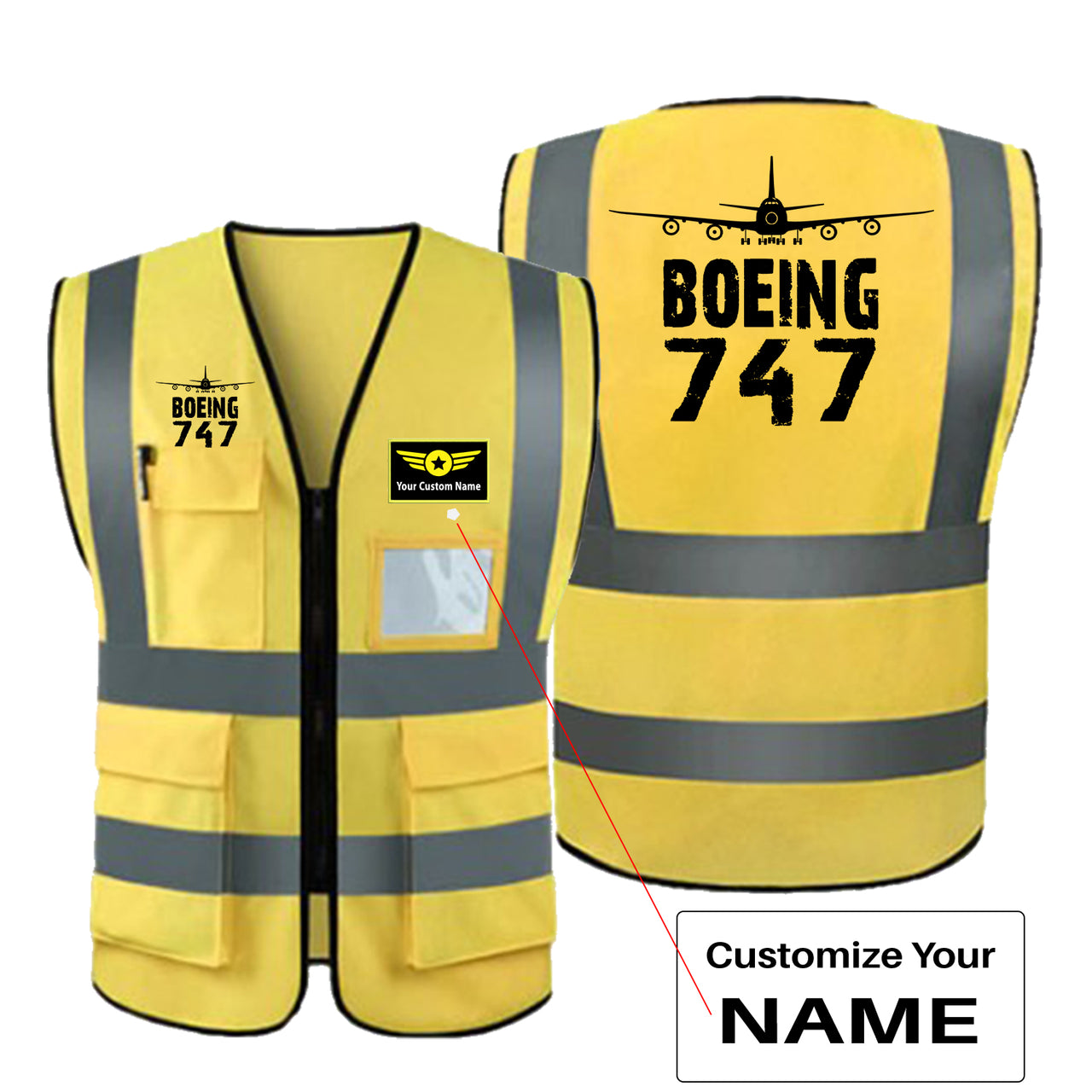 Boeing 747 & Plane Designed Reflective Vests