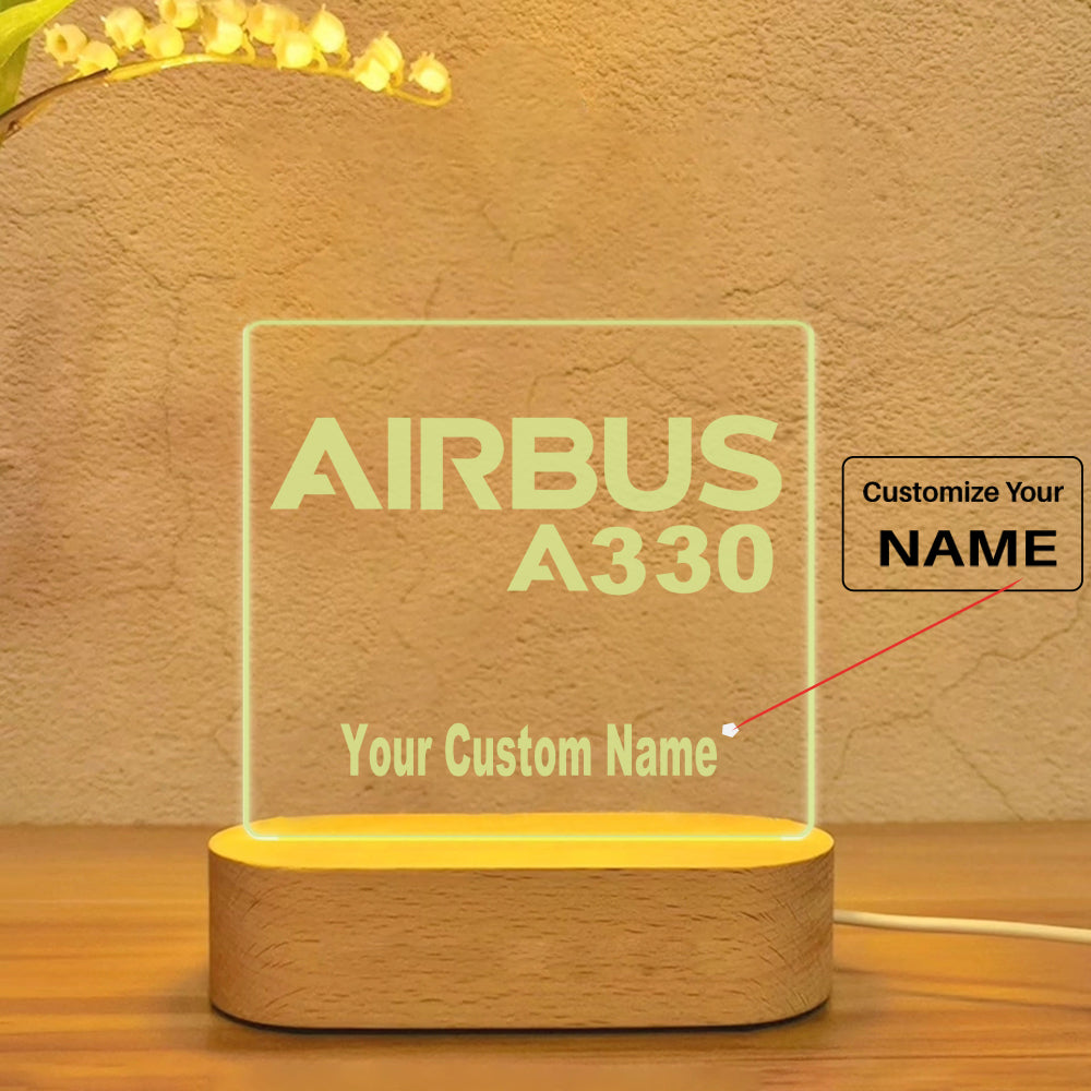 Airbus A330 & Text Designed Night Lamp