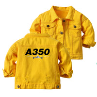 Thumbnail for Super Airbus A350 Designed Children Denim Jackets