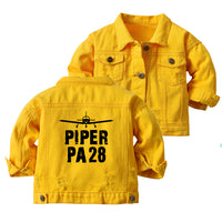 Thumbnail for Piper PA28 & Plane Designed Children Denim Jackets