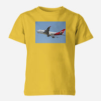 Thumbnail for Departing Qantas Boeing 747 Designed Children T-Shirts