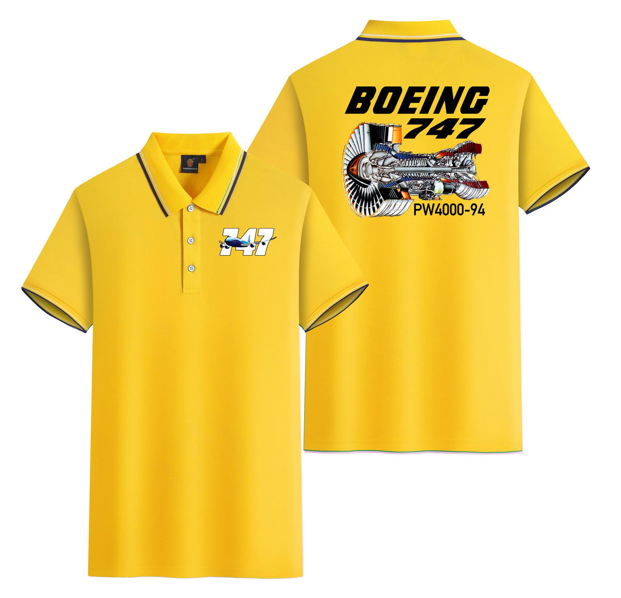 Boeing 747 & PW4000-94 Engine Designed Stylish Polo T-Shirts (Double-Side)