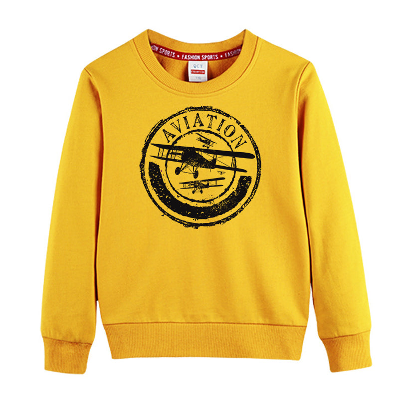 Aviation Lovers Designed "CHILDREN" Sweatshirts