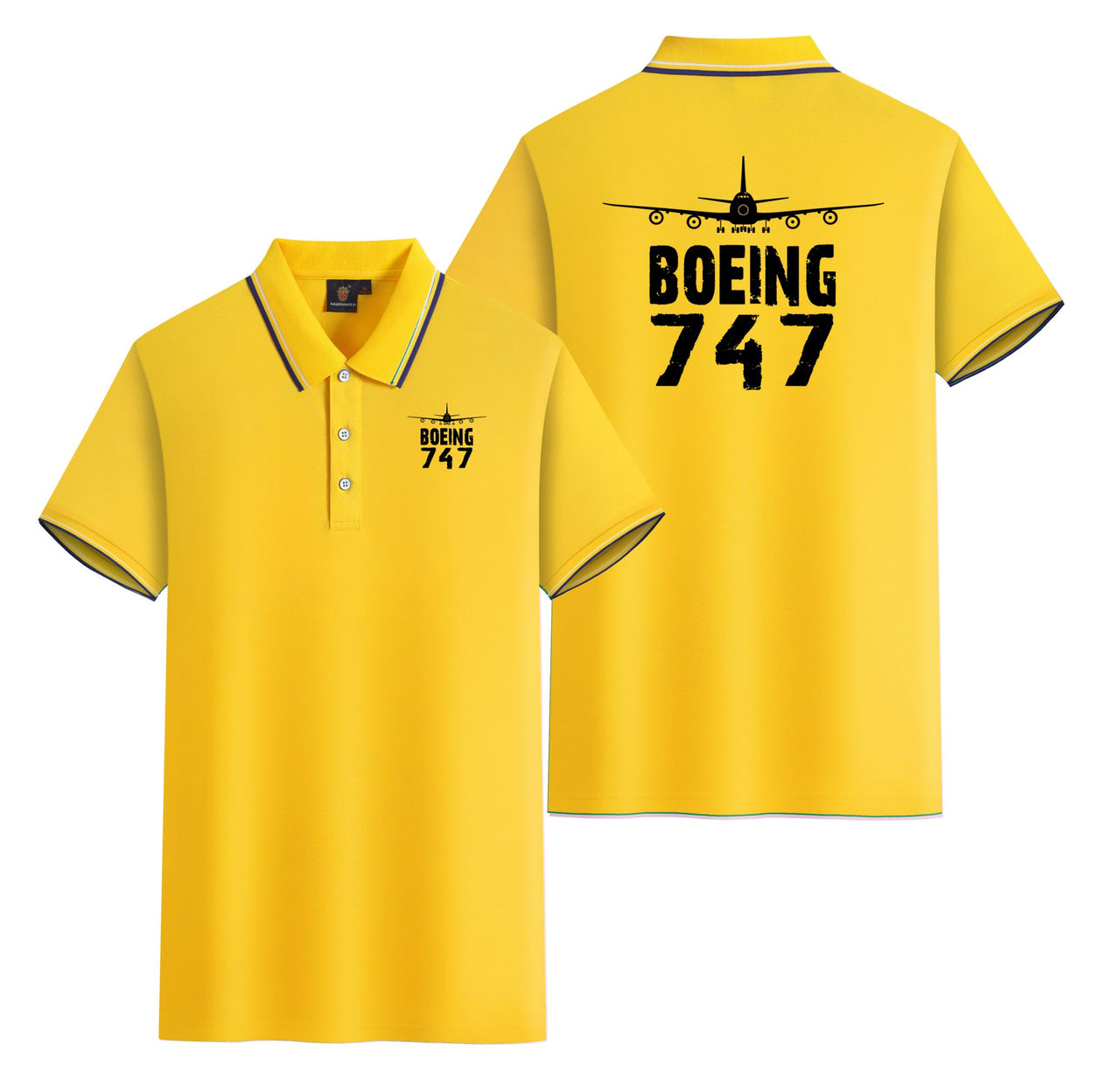 Boeing 747 & Plane Designed Stylish Polo T-Shirts (Double-Side)