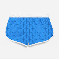 Thumbnail for Blue Seamless Airplanes Designed Women Beach Style Shorts