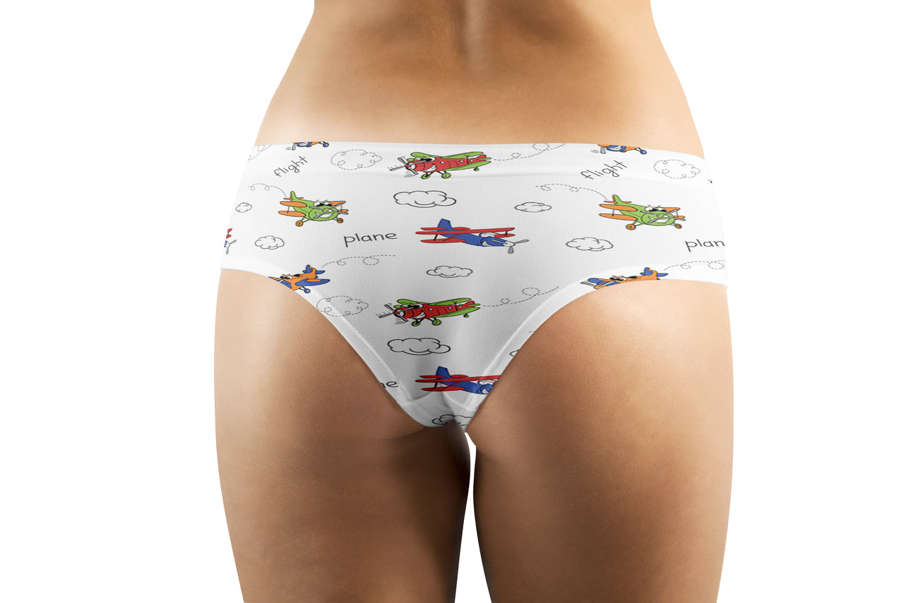 Colorful Cartoon Planes Designed Women Panties & Shorts