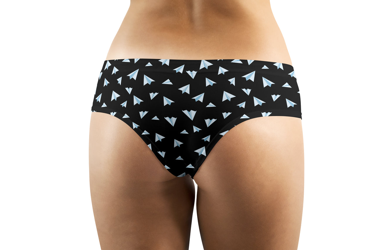 Paper Airplanes (Black) Designed Women Panties & Shorts