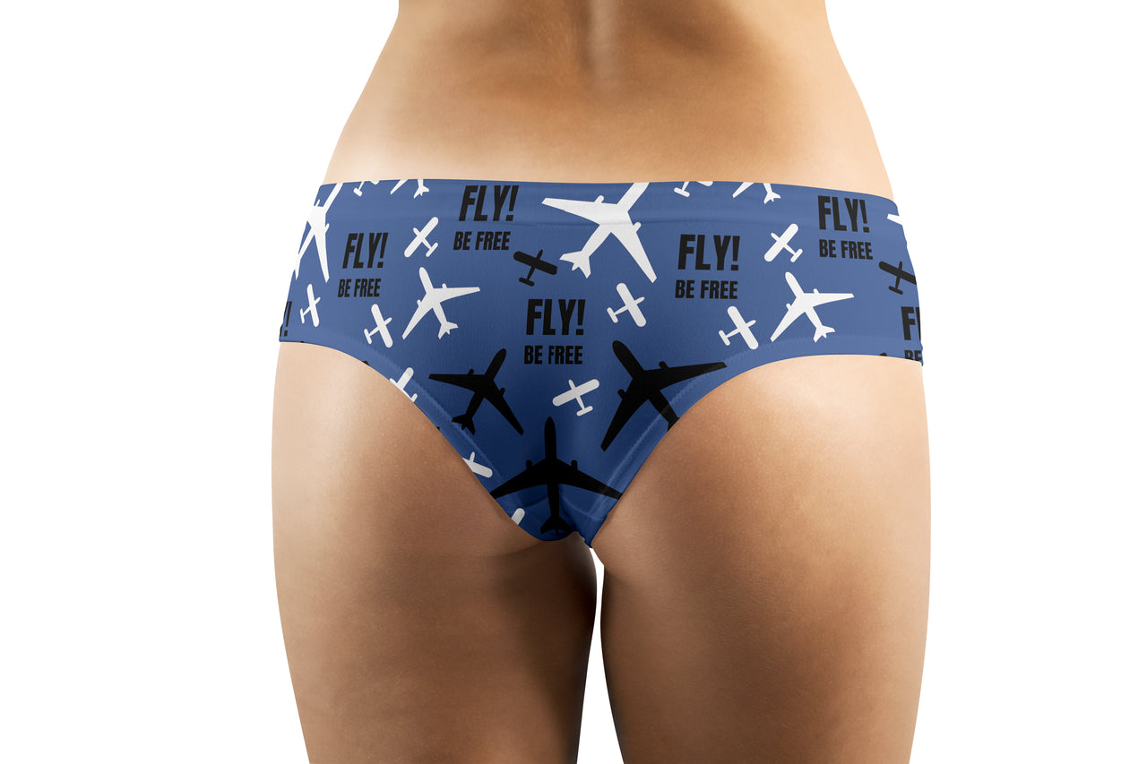 Fly Be Free Blue Designed Women Panties & Shorts