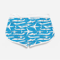 Thumbnail for Big Airplanes Designed Women Beach Style Shorts