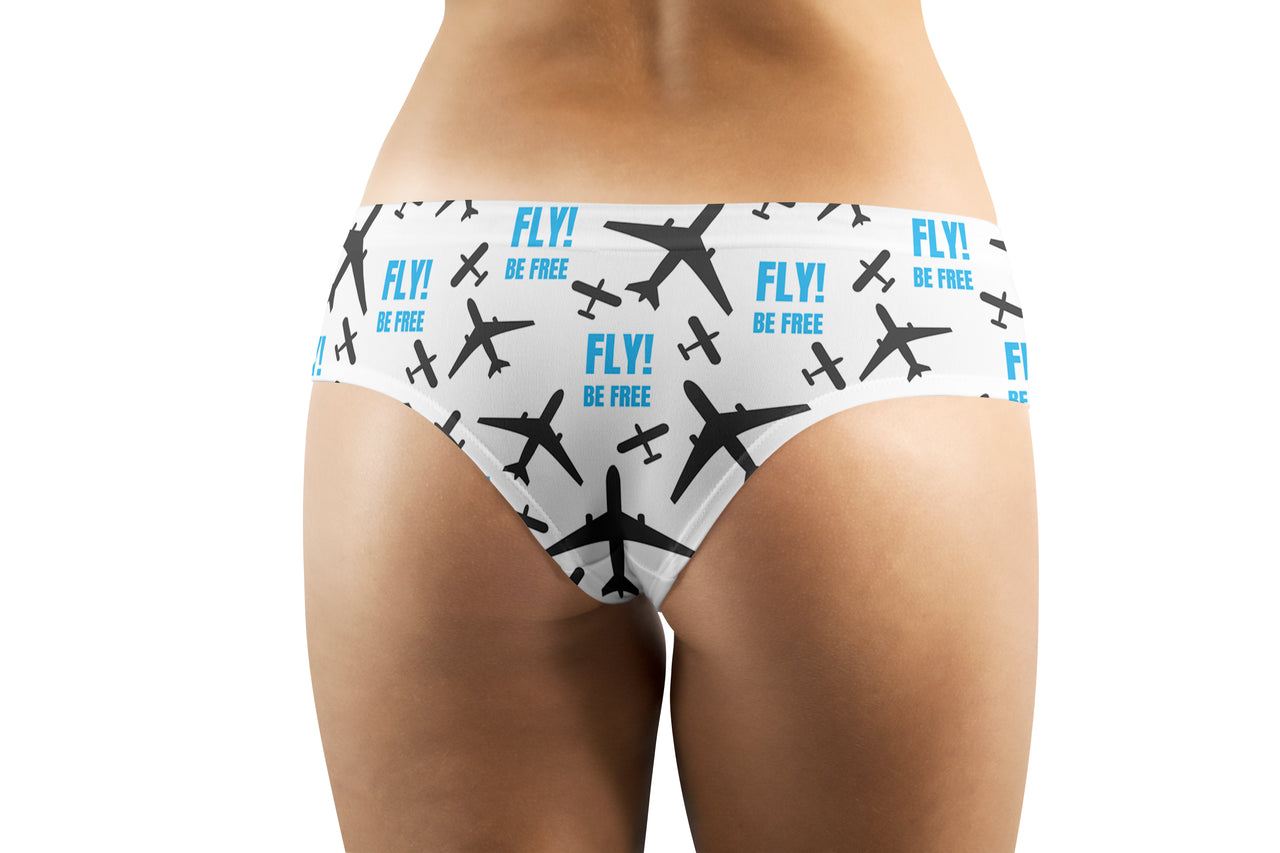 Fly Be Free White Designed Women Panties & Shorts