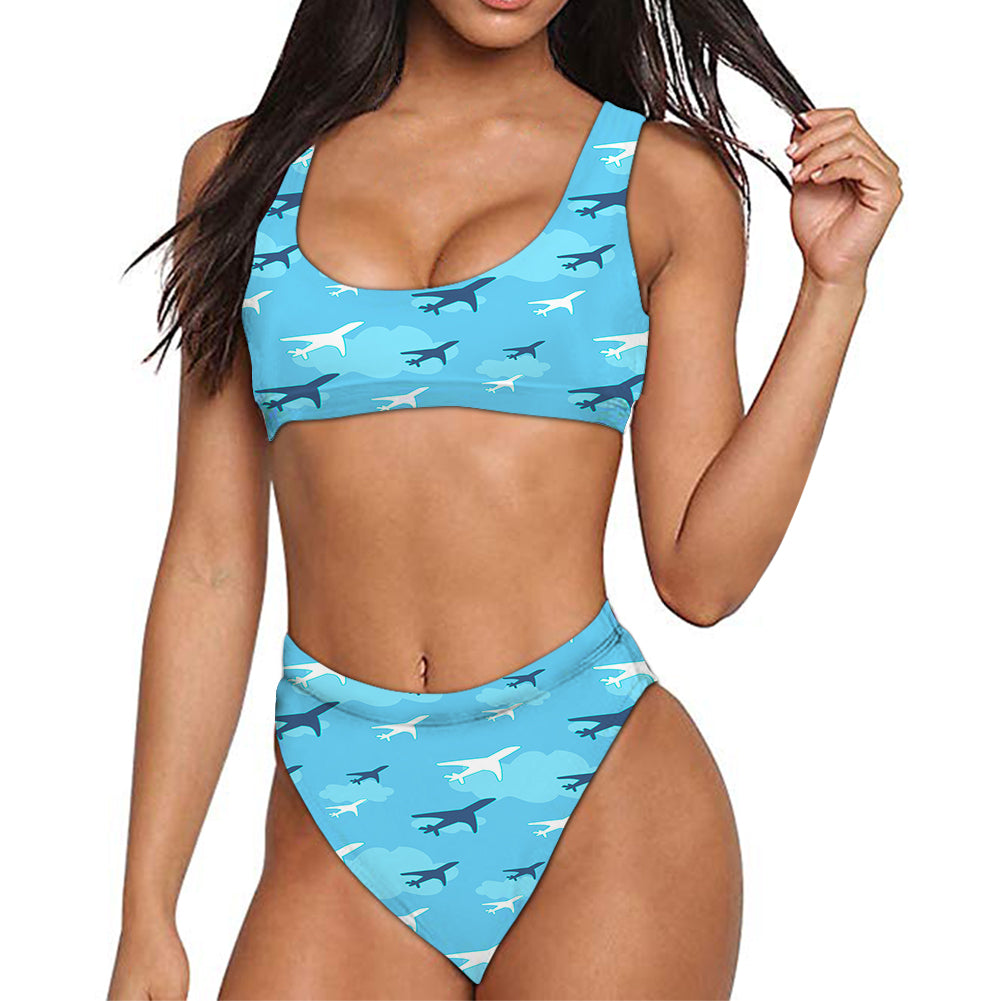 Cool & Super Airplanes Designed Women Bikini Set Swimsuit