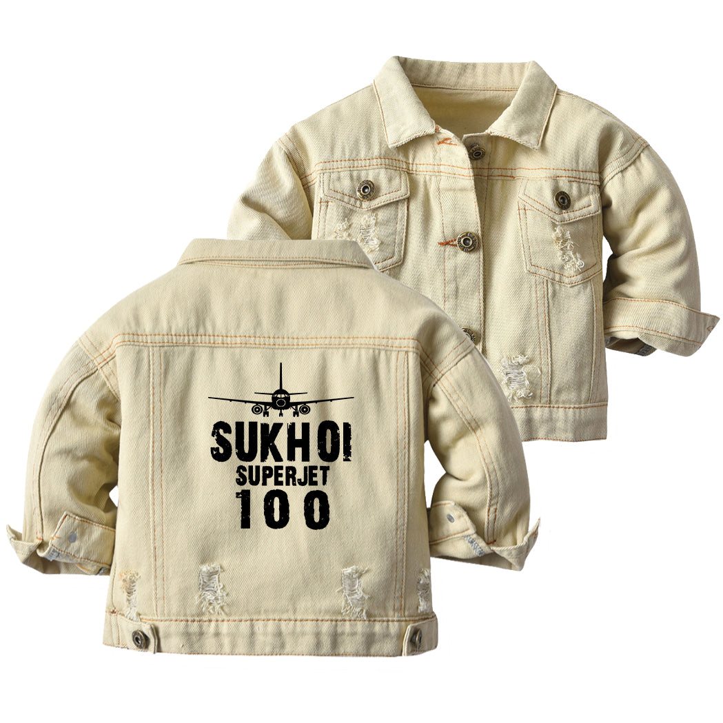 Sukhoi Superjet 100 & Plane Designed Children Denim Jackets