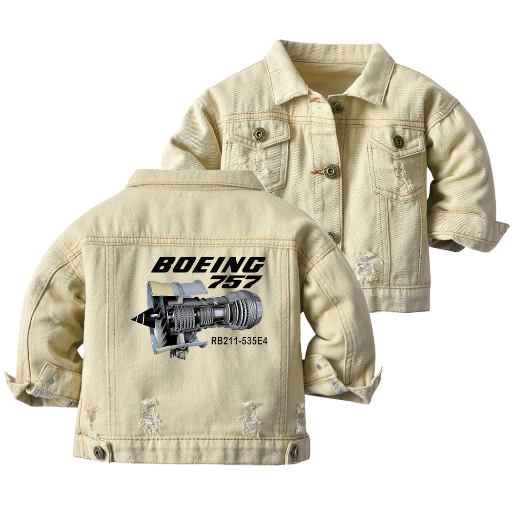 Boeing 757 & Rolls Royce Engine (RB211) Designed Children Denim Jackets