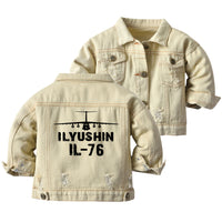 Thumbnail for ILyushin IL-76 & Plane Designed Children Denim Jackets