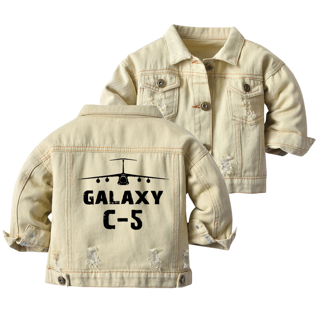 Galaxy C-5 & Plane Designed Children Denim Jackets